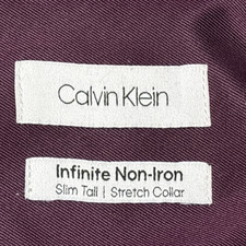 SLIM TALL Fit 16 36/37 Infinite Non-Iron Stretch Collar Calvin Klein Dress Shirt