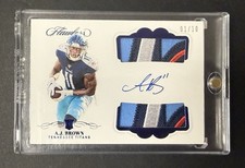 2019 Panini Flawless Rookie Dual Patch Auto A.J. Brown RPA Sapphire Foil 1/10 RC