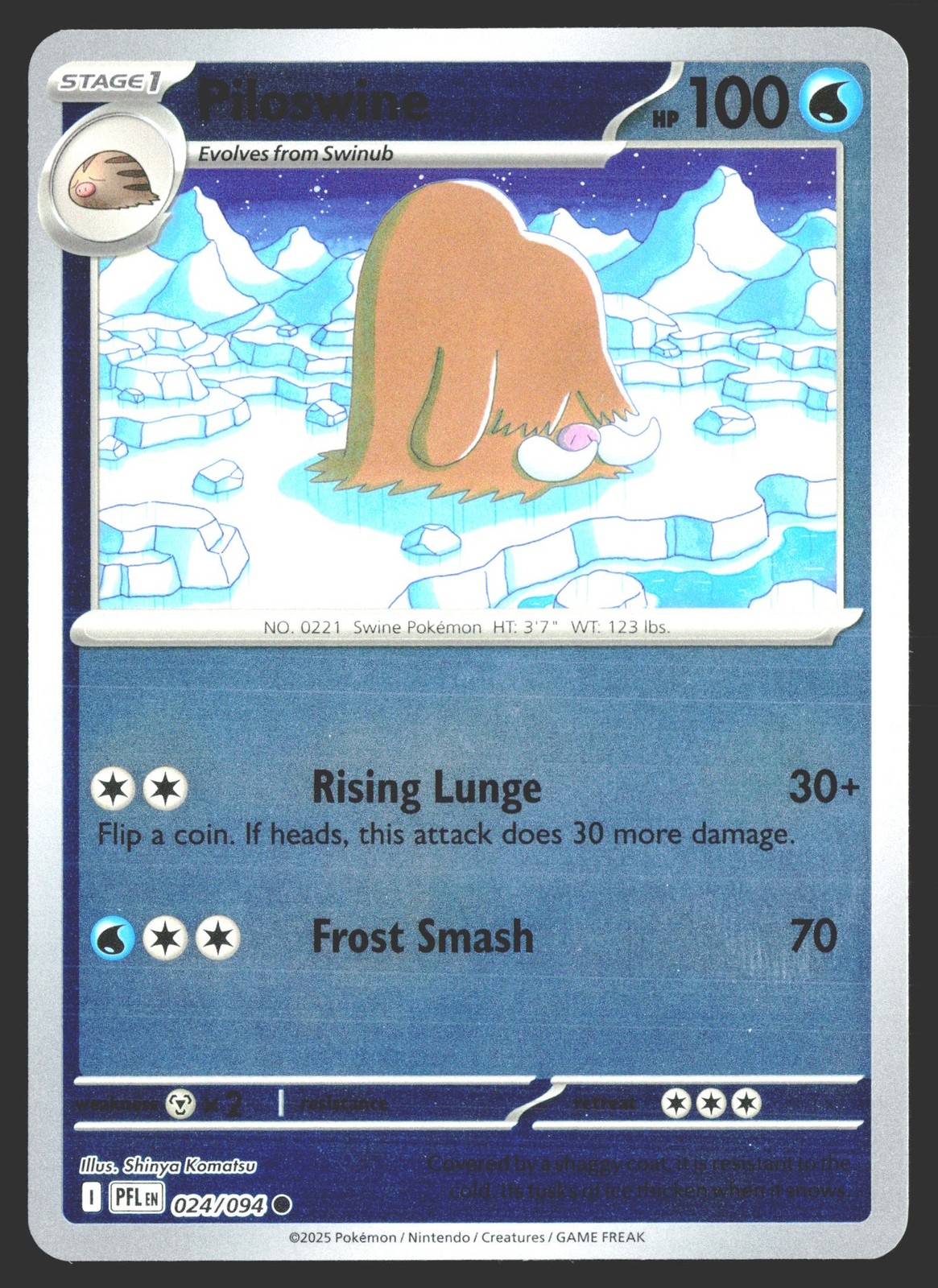 ME02: Phantasmal Flames #024/094 Piloswine Reverse Holo