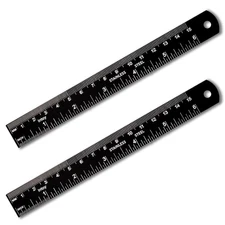 Metal Ruler, 6 Inch Stainless Steel Straight Edge with Metric Measurement, 2 ...