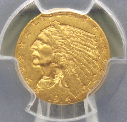 1914 "P" $2.5 Indian Head GOLD Quarter Eagle PCGS MS62 #913 Uncirculated ECC&C