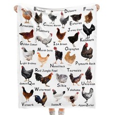 Chicken Breed Blanket Cozy Soft Flannel Lightweight Warm Kids Room 40x50