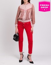 RRP €230 PATRIZIA PEPE Sweatshirt IT38 US2 UK6 XS Silk Blend Velour Insert