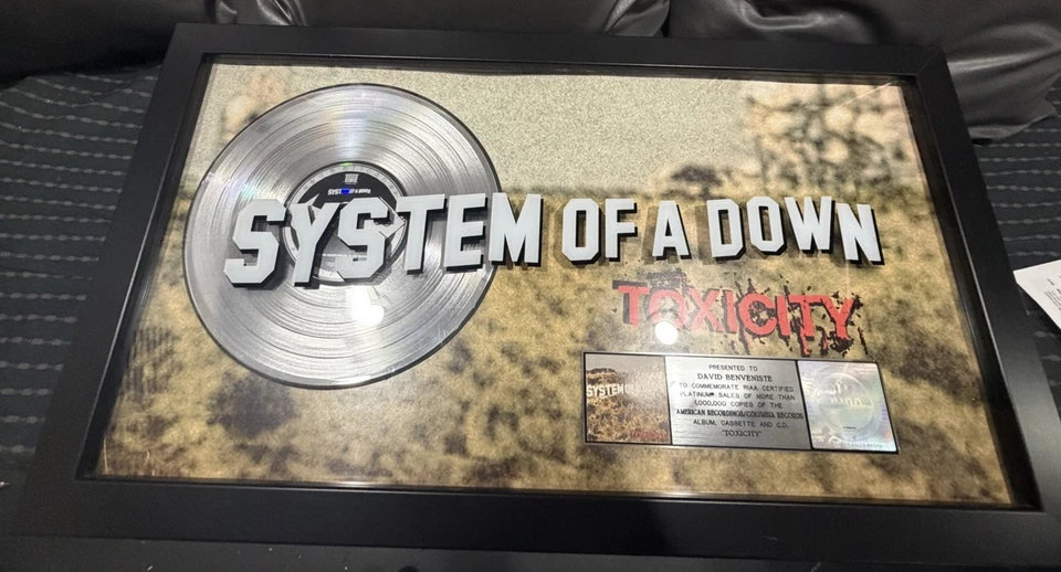 SYSTEM OF A DOWN Toxicity Official RIAA Platinum Sales Award Free Shipping in US - Image 2 of 4