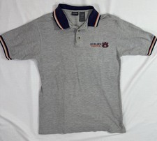 Vintage Auburn Tigers Polo Shirt Adult Medium Gray College Sports Embroider Y2K