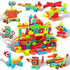 PicassoTiles 240pcs Hedgehog Interlocking Building Shape 3D Blocks, STEAM Edu...
