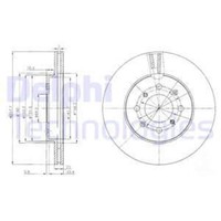 Delphi 2X Bremsscheibe Vorne Ø258 Mm BelüFtet FüR Honda Jazz II Gd_ GE3 GE2