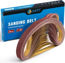 S SATC Sanding Belts 1×30-Inch Sanding Belt Belt Sander Belt Sander Paper, (4 Ea