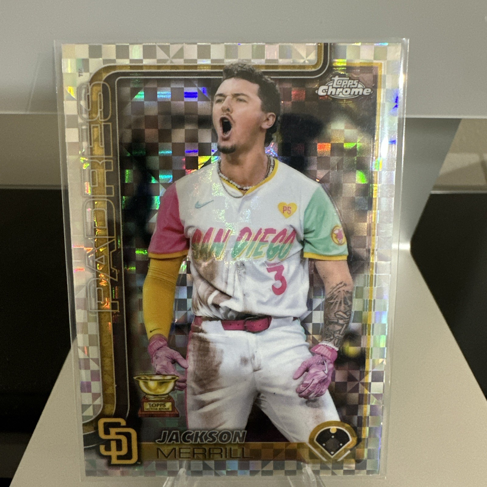 2025 Topps Chrome Jackson Merrill Geometric Refractor #61 Padres