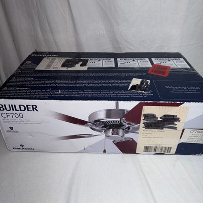 Emerson Builder 52'' Ceiling Fan Brushed Steel Indoor CF700BS New In Box