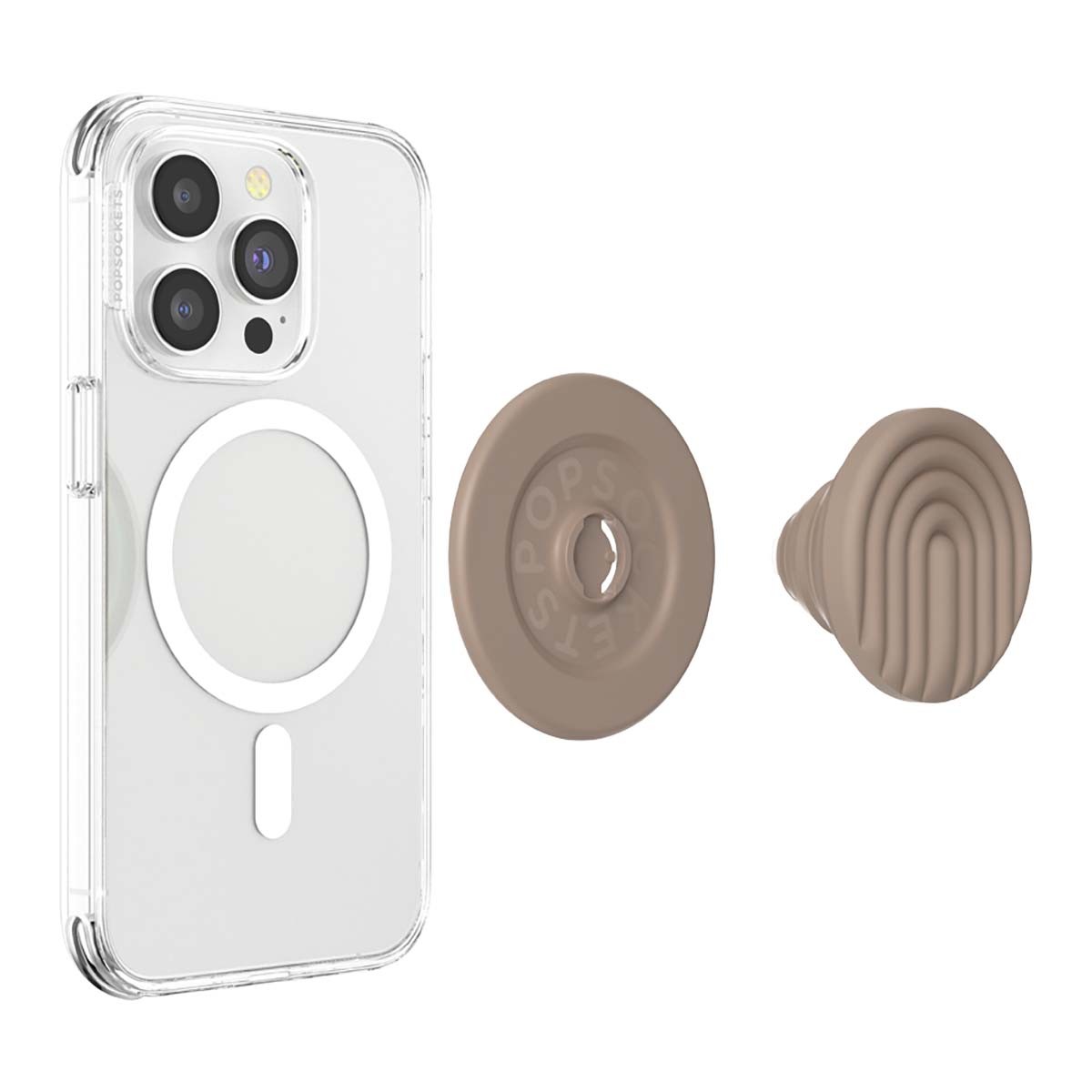 Support téléphone PopSockets PopOut rétractable beige Curves - 4
