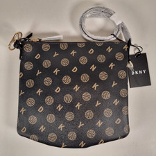 Image of DKNY The Optimist Leather Shoulder Bag Black Small Style KDZ13V03- New
