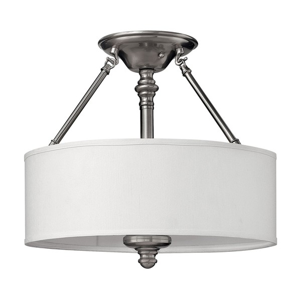 Deckenlampe Luana In Nickel Ø:41Cm Design Lampe Wohnzimmer Schlafzimmer Flur-image