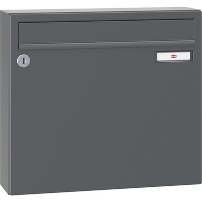 Renz Briefkasten mit Namensschild 370x330x100mm Serie17, Stahl anthrazitgrau
