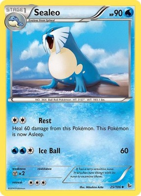 Pokémon TCG Sealeo XY Flashfire 25/106 Uncommon NM/M Ball Roll Water
