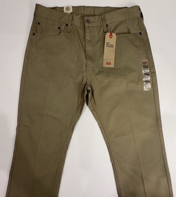 Levi's 559 Men's Relaxed Straight Khaki Denim Pants 38Wx30L Button 5-Pocket NWT