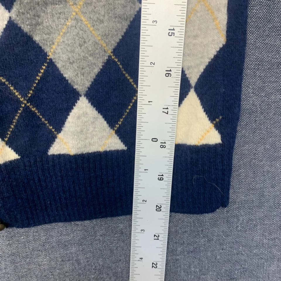 Женский свитер J.Crew размер XS синий кардиган на пуговицах спереди аргайл опрятный классический - Изображение 4 из 4