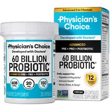 Physician's CHOICE 60 Billion Advanced 3-in-1 Probiotic 30 Capsules EXP 7/1/28