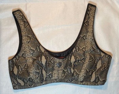 Harley Davidson Python Pattern Leather Bra Top Lined Zip Women s 36 Sz 8 NWOT!