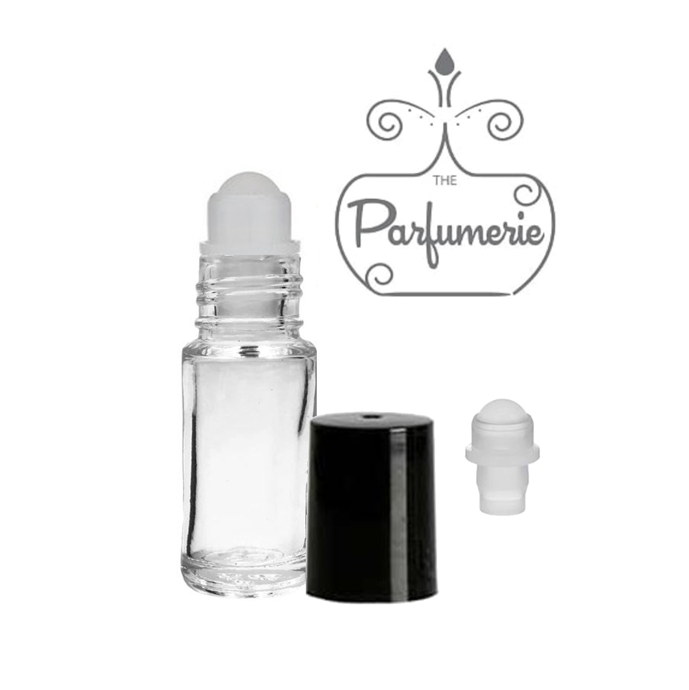 5ml Perfume Bottles. Clear Glass Roller Bottle, Mini Roll On, 1/6 oz Empty 72 pk