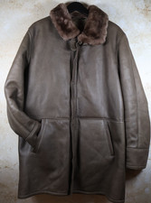 Moda Ernesto Vintage Men's Sheepskin Coat (Brown, See Measurements in Descript)