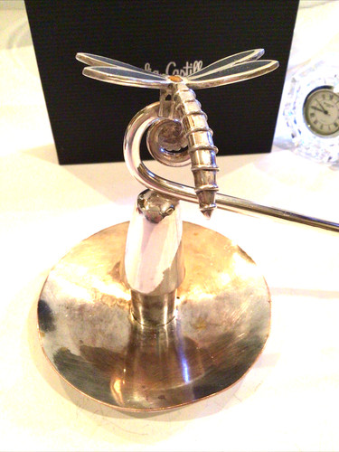 RARE CANDLE SNUFFER EMILIA CASTILLO W/LAPIS DRAGONFLY W/HOLDER NEIMAN MARCUS