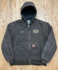 Vintage Carhartt J130 DKB Active Jacket Large Brown Quilted Faded Work Wear