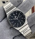 Vintage SEIKO 5 Railway Time Automatic Black Dial Men's Watch - SNXM19J5 / 7009-