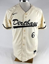 2018 Long Beach State Dirtbags #6 Game Used Cream Jersey Baseball L 851