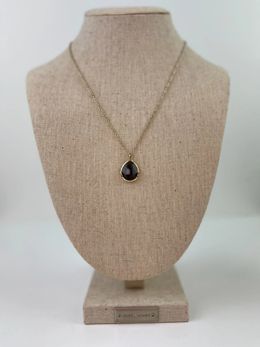 IPPOLITA Rose Gold Sterling Silver Rock Candy Tear Brown Necklace 18