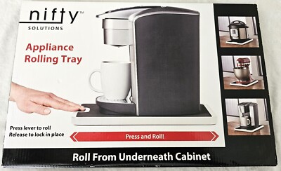 Nifty Solutions Appliance Rolling Tray Space-Saving Sliding Countertop Organizer