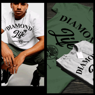 Gangster t-shirt diamond life urban hip hop hustle mafia mob