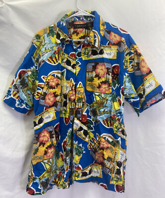 Cactus Black Label szL Mens novelty print shirt florida, travel, tourist 