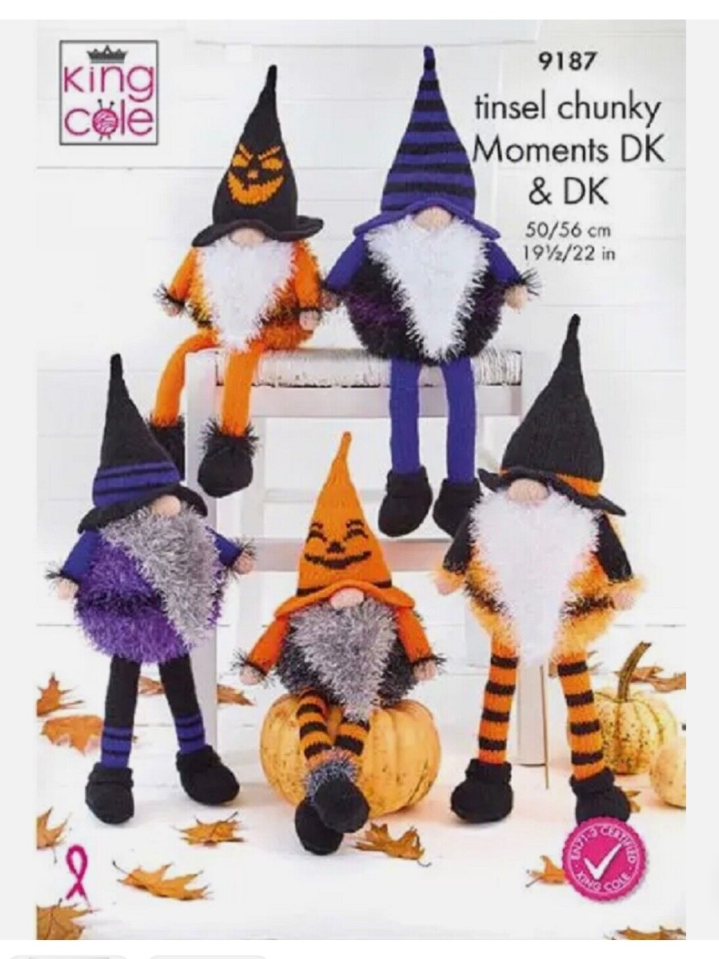 King Cole Gonks Knitting Pattern 9187 - Tinsel Chunky, Moments DK, Halloween - Image 2