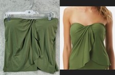 Vince Camuto Draped Bandini NWT Womens Tankini Swimsuit Top Green Size Medium