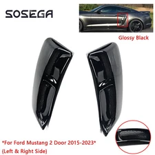 2x Gloss Black For Ford Mustang 15-23 V3 Rear Side Body Fender Panel Flare Scoop
