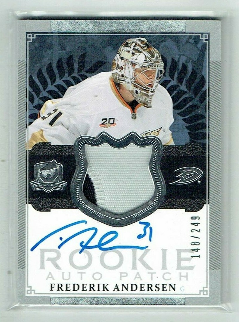 13-14 UD Upper Deck The Cup  Frederik Andersen  /249  Rookie  Patch  Auto