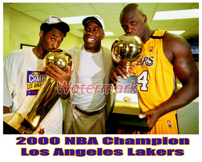 2000 NBA Champion LA Lakers Bryant Magic Shaq Color X 10 Photo Picture 