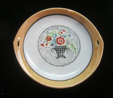 Rare Child's Doll Pretend Play Hand Painted Porcelain Cake Plate 4 1/4" Mint 