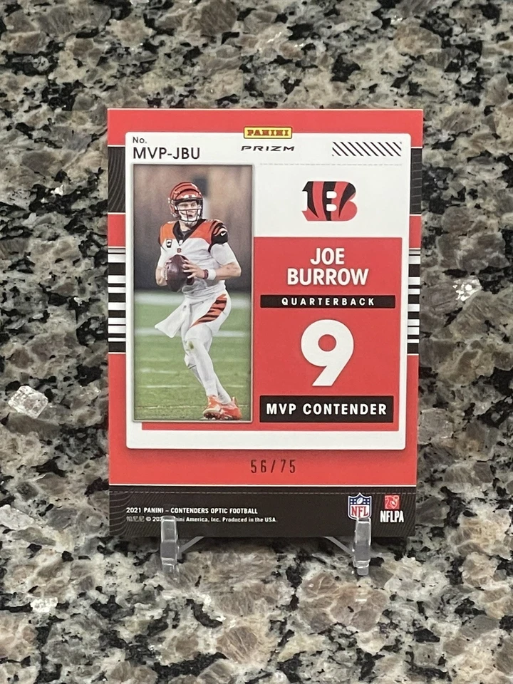 JOE BURROW 2021 CONTENDERS OPTIC PINK PRIZM MVP CONTENDERS SP #/75 MVP-JBU - Image 2 of 2