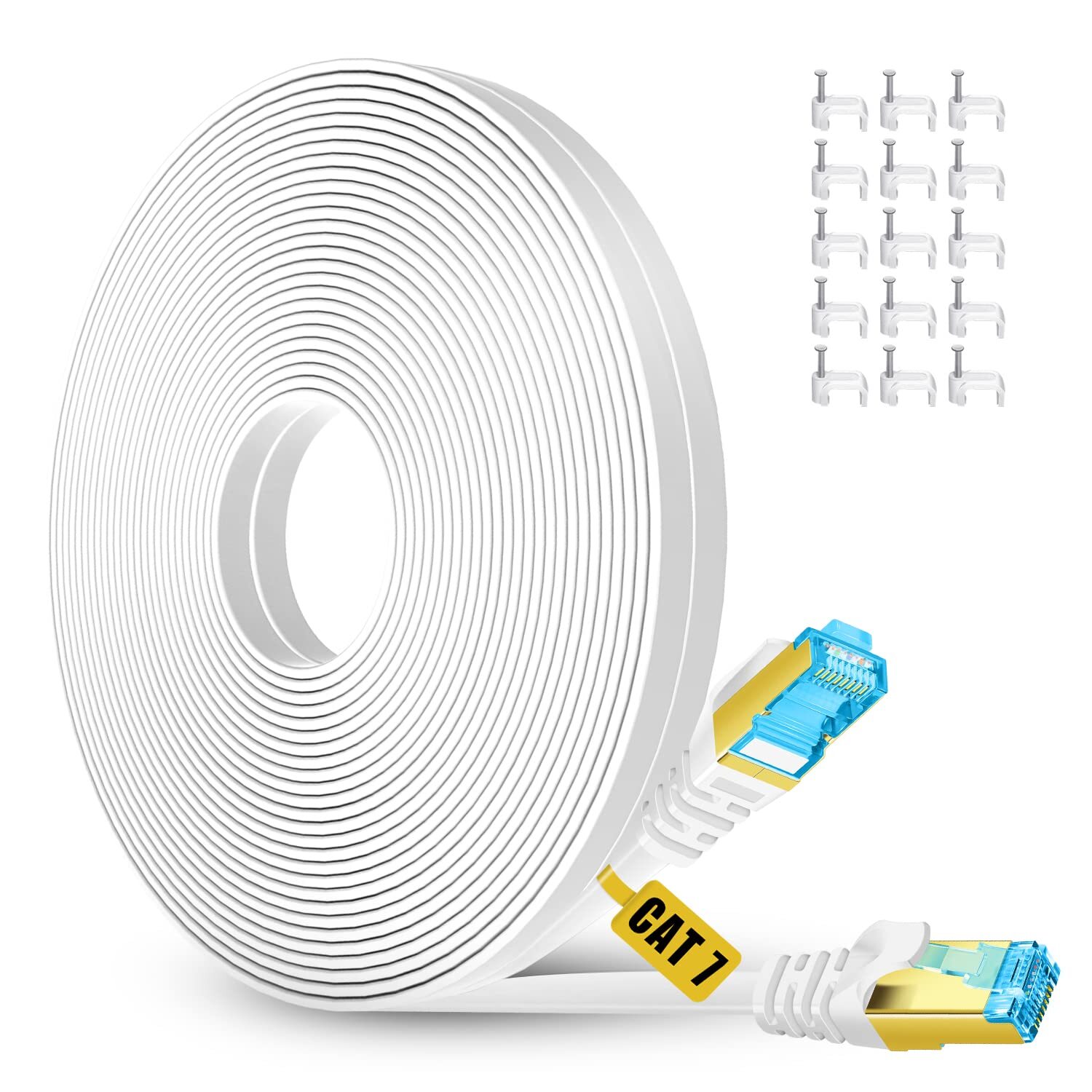 15ft Cat 7 Shielded Ethernet Cable - High-Speed Gold Plated Network Cord-image