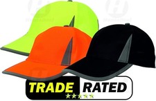 Hi Vis Cap Neon Head Reflective Baseball Fluorescent Safety Hat Not Bump