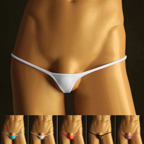 Sexy Hombres Tanga Ropa Interior T Espalda Micro Tiro Bajo Bikini Ver A Través Calzoncillos/ - Imagen 3 de 25