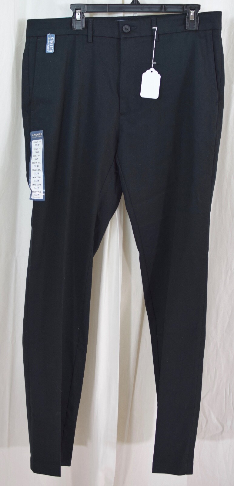 Khaki Slim Fit Flat Front Black Tag Size 36w 34l