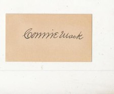 Connie Mack Signed 4x2 blank business card JSA letter solid! bxsafe