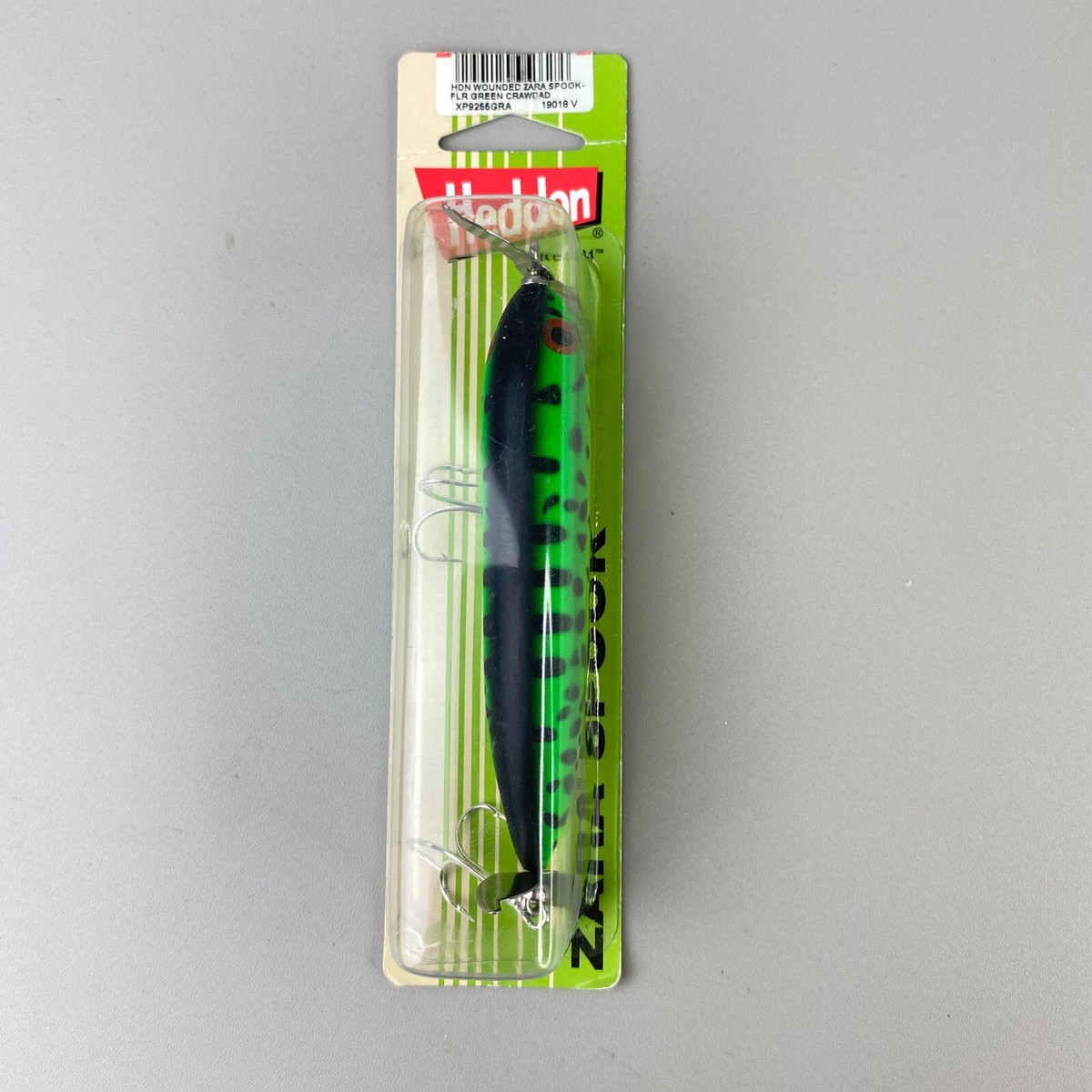 難あり★HEDDON☆80's WOUNDED-SPOOK GRA Heddon Wounded Zara Spook Topwater Prop Lure 4.5