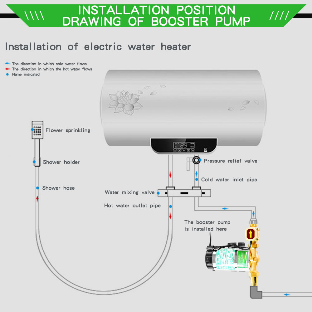 100W Automatic Water Pressure Booster Pump for Home Shower Washing Machine  | eBay