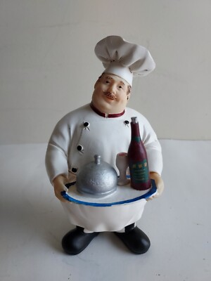 Italian Master Chef Kitchen Statue French Bistro Figurine Restaurant Design - 8''