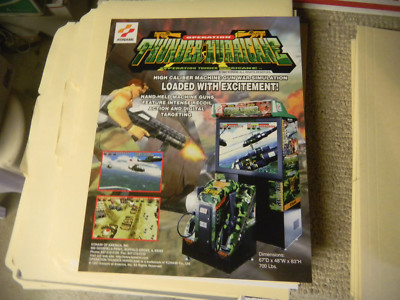 NOS orginal ad 1997 THUNDER HURRICANE KONAMI    ARCADE  VIDEO GAME  FLYER