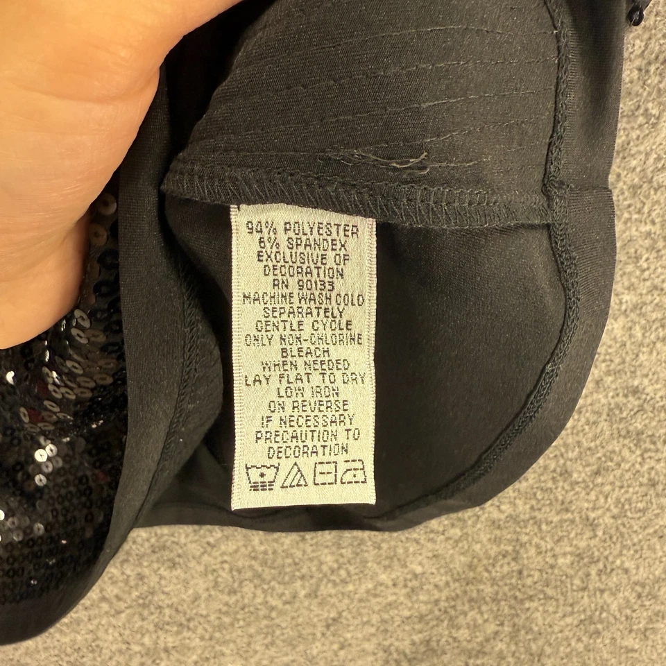 Blusa Joan Rivers Mujer XL Negra Sin Mangas Correa Ancha Lentejuelas Pullover Informal Foto 4 de 4